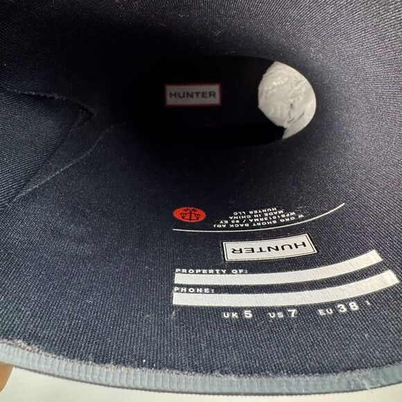 New Hunter Women's Navy (NVY)Blue Original Short Back Adjustable Rain Boots Sz 7 - Picture 11 of 13